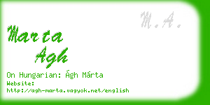 marta agh business card