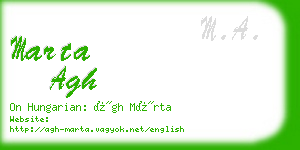 marta agh business card